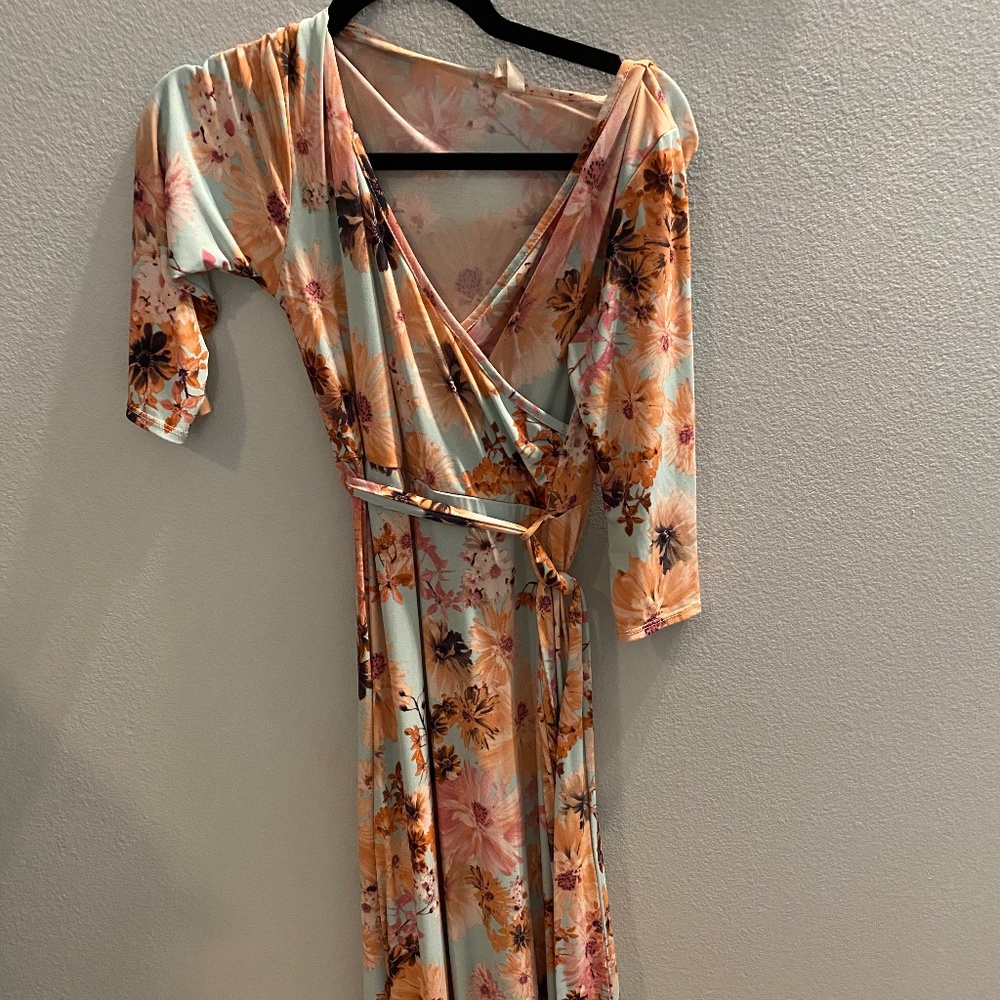 Pink blush floral maxi